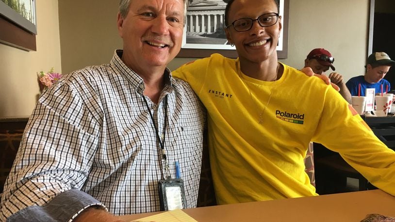 Journal-News reporter Rick McCrabb, left, only knew Dominic Watkins, 19, of Monroe, for 13 months before Watkins died March 1 after battling bone cancer.