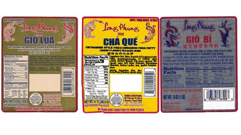 Long Phung Food Products has recalled some of its ready -to-eat pork products.