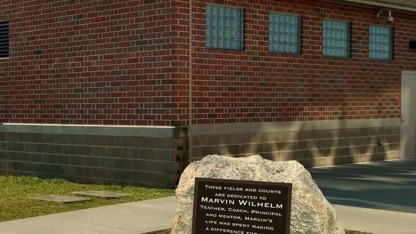 A large rock with a plaque honoring Marvin Wilhelm is being proposed on the grounds adjacent to the fieldhouse. CONTRIBUTED