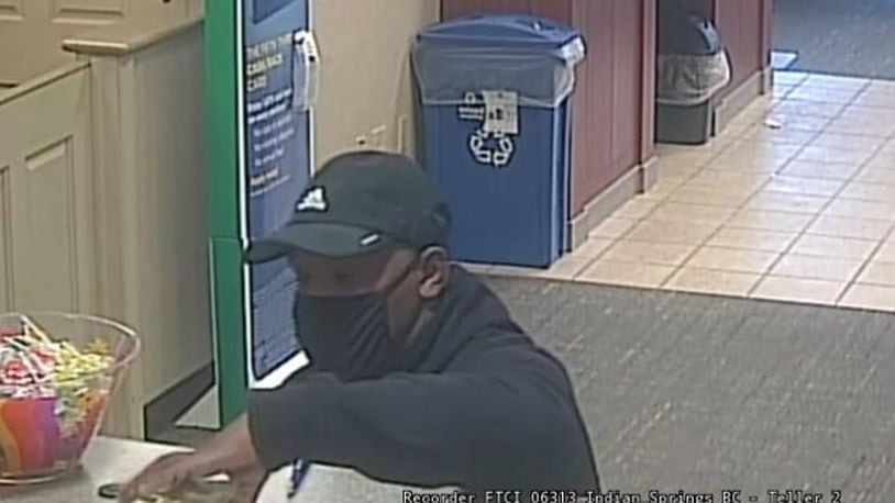 Photo of the suspect in the robbery of Fifth Third Bank on Princeton Road Wednesday afternoon. FAIRFIELD TWP. POLICE