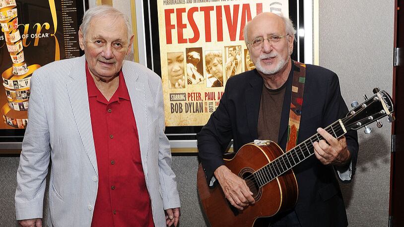 Murray Lerner (left) and musician Peter Yarrow attended the Monday Nights With Oscar Screening Of "Festival" at the Academy Theater at Lighthouse International  in July.