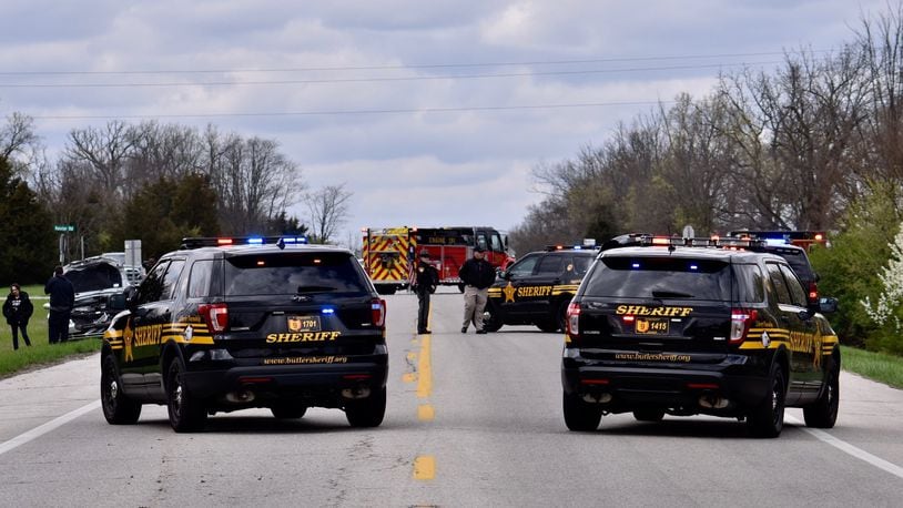 Several Butler County police agencies are experiencing an uptick in domestic violence and dispute calls in the midst of the coronavirus pandemic. The Butler County Sheriff’s Office responded to a two-vehicle crash in April 2020 at Germantown and Keister roads in Madison Twp. NICK GRAHAM/STAFF