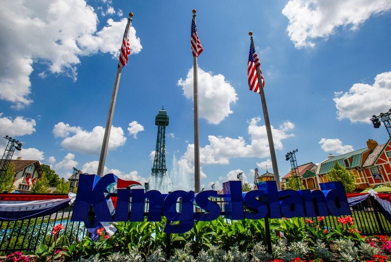 Kings Island opens to pass holders on July 2 with many protocols in place to reduce the risk of spreading COVID-19.  Guests must pre-register for admission to the park and must wear masks, take their temperature, and behave according to social distancing guidelines.  There are also hundreds of hand sanitizing stations throughout the park, and staff regularly clean rides, games, restaurants, and touch surfaces.  NICK GRAHAM / STAFF