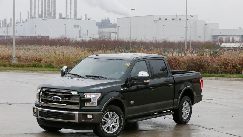 A Ford F-150 truck is seen at the Rouge Truck Plant in Dearborn, Michigan. (AP Photo/Carlos Osorio)