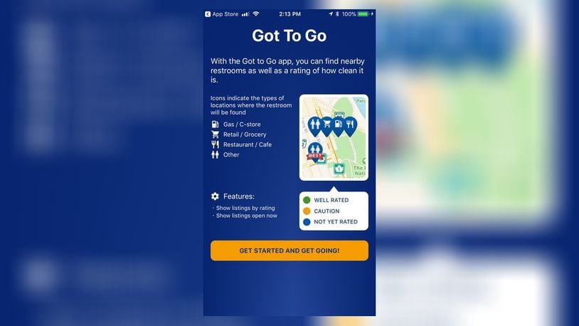 Screenshot of “Got to Go” app.