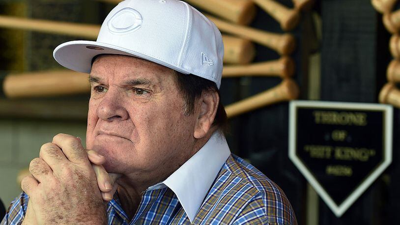 LAS VEGAS, NV - DECEMBER 15: Former Major League Baseball player and manager Pete Rose speaks during a news conference at Pete Rose Bar & Grill to respond to his lifetime ban from MLB for gambling being upheld on December 15, 2015 in Las Vegas, Nevada. MLB Commissioner Rob Manfred on Monday announced that he was rejecting Rose’s application for reinstatement. (Photo by Ethan Miller/Getty Images)