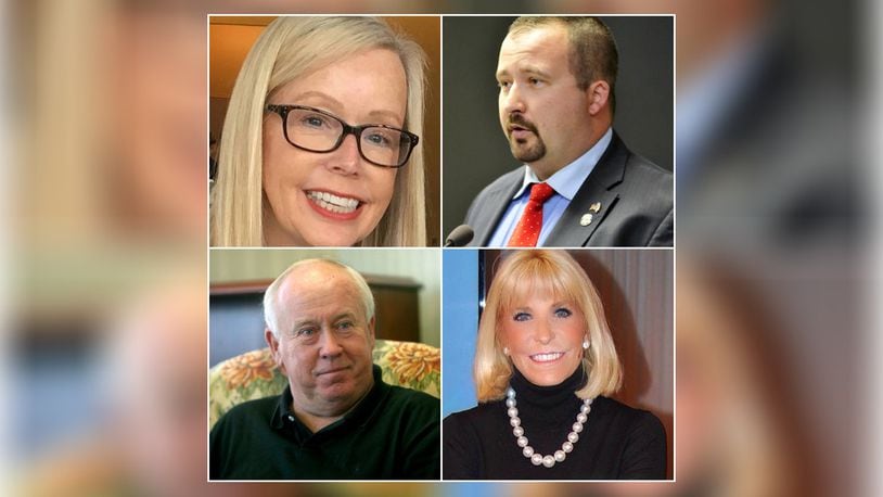 Clockwise from top left: Susan Vaughn; Ohio Rep. Wes Retherford, R-Hamilton; Sara Carruthers; Greg Jolivette.