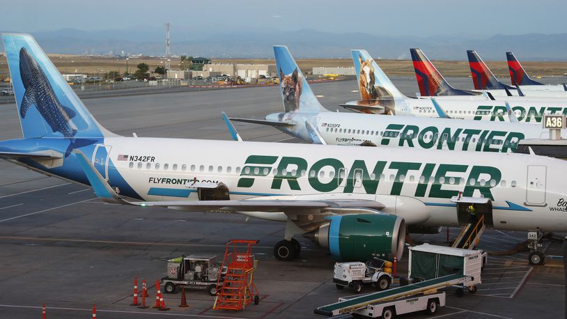 Frontier Airlines jets. FILE