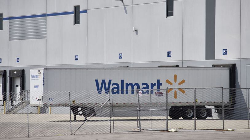 The new Walmart fulfillment center in Monroe is nearing completion at 650 Gateway Blvd. Walmart, which acquired Hayneedle, is converting the facility into a fulfillment center and is hiring new employees. NICK GRAHAM/STAFF