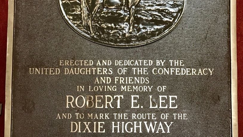 A 90-year-old marker honoring Confederate Gen. Robert E. Lee and the Dixie Highway will be returning in a new location that is on privately owned property. CONTRIBUTED