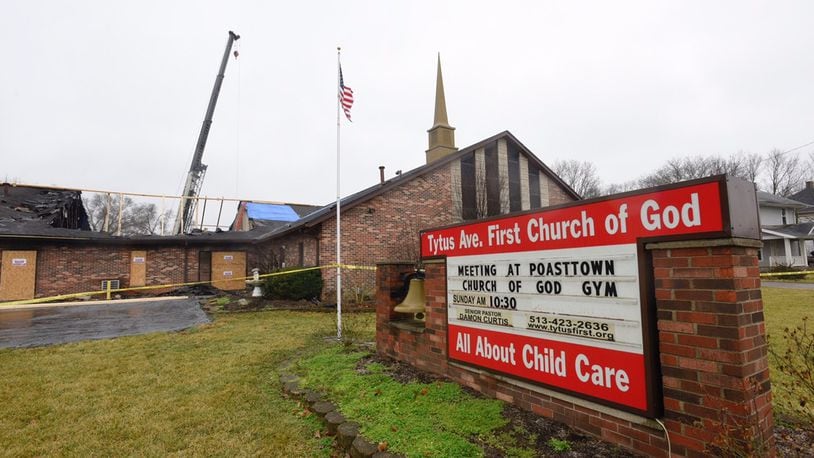 The Rev. Damon Curtis said the daycare center that operated for 15 years at Tytus Avenue Church of God in Middletown will not reopen. He said the remodeled church will not have a daycare facility. The church was severely burned on Jan. 22 by a 16-year-old arsonist. NICK GRAHAM/STAFF.