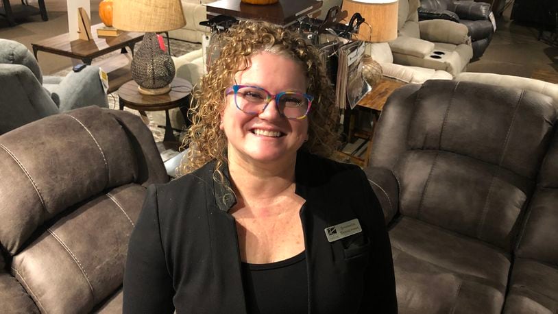Shannon Bannerman, chief executive officer of Riley’s Furniture and Mattress in Monroe, is looking forward to the store celebrating its 50th-year in business. The store was founded by her father, Riley Griffiths, who passed away in 2019. RICK McCRABB/STAFF