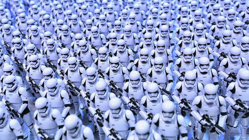Stormtrooper are lined up at the Star Wars Celebration day 02 on April 14, 2017 in Orlando, Fla. (Photo by Gustavo Caballero/Getty Images)