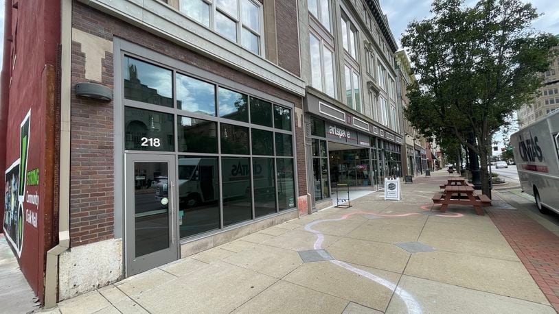 Ciao Vino, a wine bar, plans to open next to Arts Space in downtown Hamilton. Interior renovations at 218 High St. should take about five months. MICHAEL D. PITMAN/STAFF