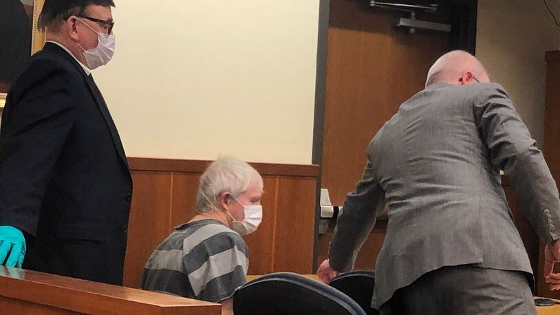 Sexual charges against Ronald Miller, 69, of Madison Twp., were sent to a Butler County grand jury during his preliminary hearing Wednesday in Middletown Municipal Court. He's represented by Chris Pagan, right. RICK McCRABB/STAFF