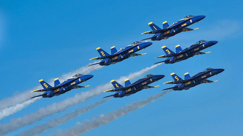 The U.S. Blue Angels demonstration team will perform at the CenterPoint Energy Dayton Air Show, which runs from Saturday to Sunday. CONTRIBUTED
