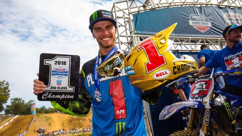 Hamilton native Aaron Plessinger has clinched the the Lucas Oil Pro Motocross 250 class championship entering this weekend’s finale in Crawfordsville, Ind. Photo courtesy of Lucas Oil Pro Motocross Championship