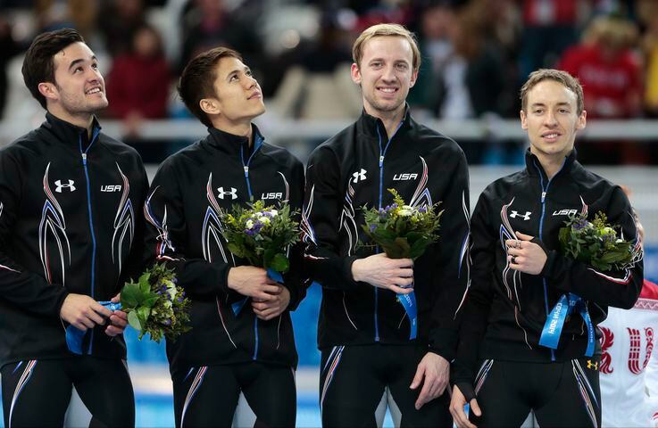 USA team, 5000m short track speedskating, silver medal