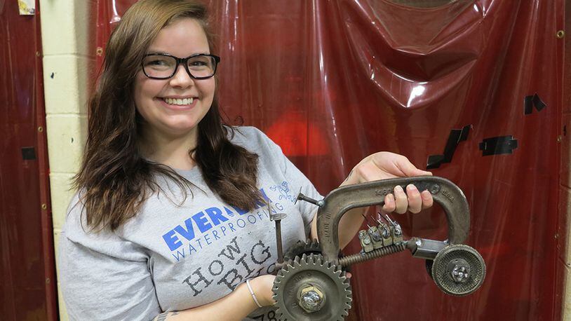 Shelby Strassburger is focused on completing her welding course through Warren County Career Center Adult Education in June.