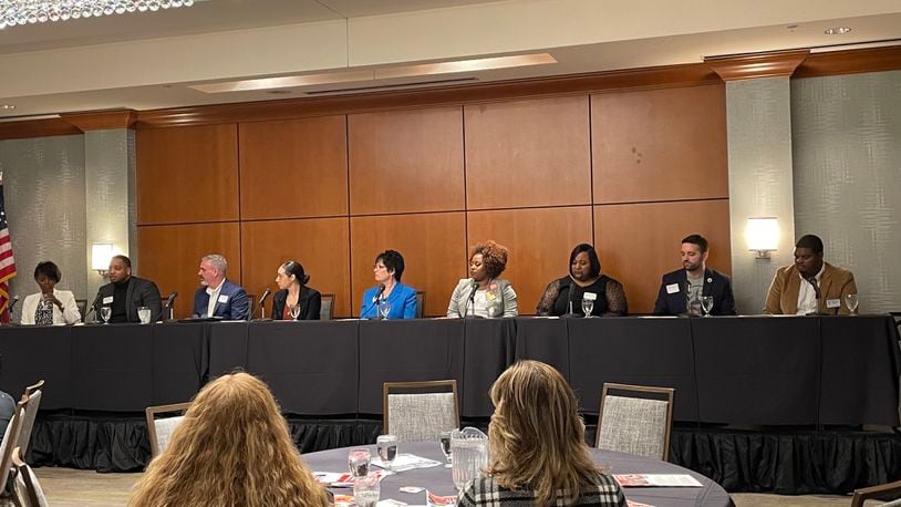 The Greater Hamilton Chamber Commerce hosted at the Courtyard by Marriott in Hamilton the inaugural Champions of Diversity event. Nine panelists discussed ways to intentionally approach diversity and inclusion. MICHAEL D. PITMAN/STAFF