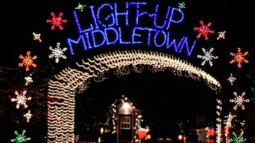 In its 19th year, Light Up Middletown, a drive-through lights display, will be open from 6 to 10 p.m. every day, Nov. 23 through Dec. 31. This year, visitors will drive through a longer tunnel as they enter the park and pass candy cane lane. STAFF FILE PHOTO