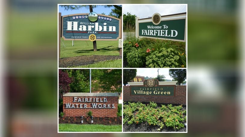 Pictured are the types of signs that can be seen around the city of Fairfield, and without a unifying theme. The city hired a consultant to develop a plan that designs a unified way to communicate the city to the public. FILE/CONTRIBUTED PHOTOS