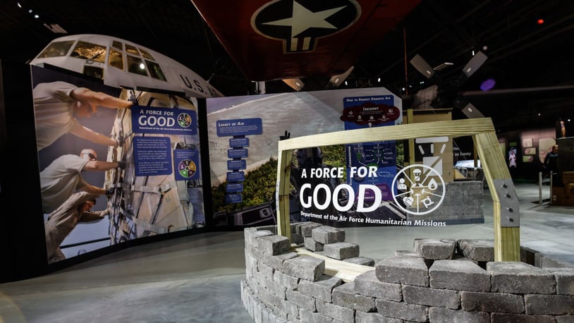 A Force for Good, is a new exhibition opening at the National Museum of the United States Air Force. The exhibition highlights the Air Force humanitarian missions. JIM NOELKER/STAFF