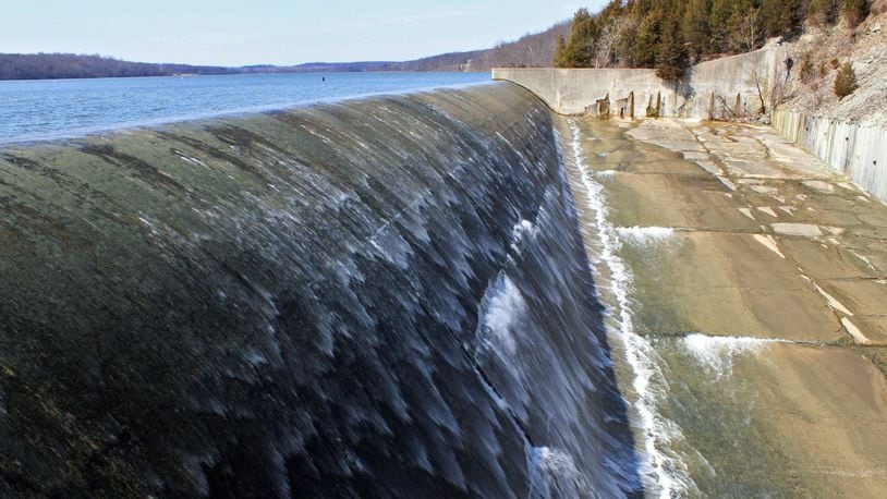 After years of study and ongoing concern about the long-term safety of Acton Lake dam at Hueston Woods State Park, the Ohio Department of Natural Resources is about to launch the first major overhaul of the dam since it was built in 1956. To bring the dam into compliance with current safety standards, the state will soon begin a two-year, $14.8 million renovation of both the dam and spillway. BYRON STIRSMAN / STAFF