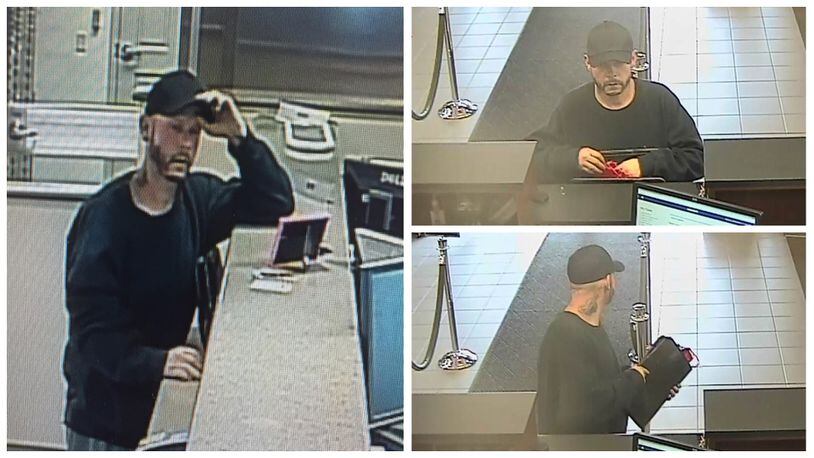 The suspect in two Hamilton bank robberies that happened Thursday afternoon. CONTRIBUTED/HAMILTON POLICE DEPARTMENT