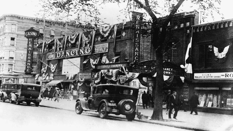A view of the exterior of The Renaissance Ballroom and Casino located at 138th Street and Seventh Avenue in Harlem circa 1925 in New York City, New York. Alelia Murphy relocated to the heart of the Harlem Renaissance the following year.