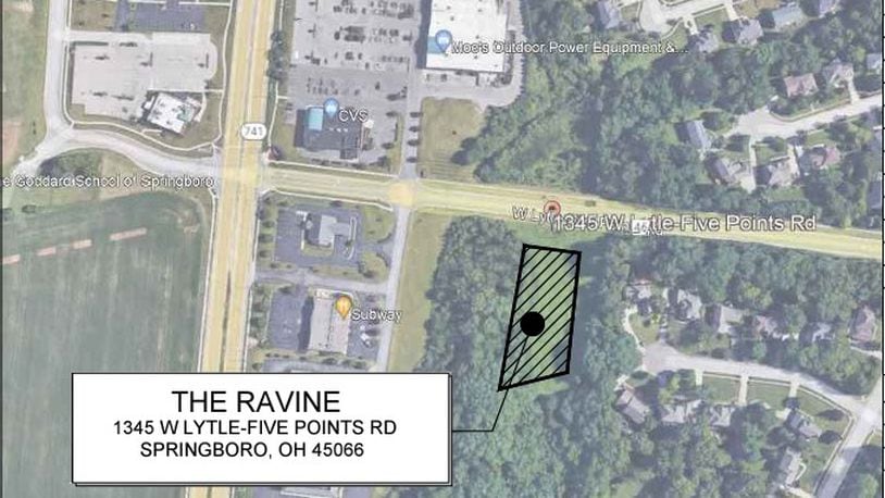 This graphic shows where a proposed assisted living facility will be located on Lytle-Five Points Road in Springboro.  CONTRIBUTED/CITY OF SPRINGBORO