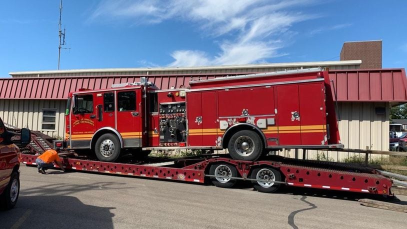 This former fire engine was recently transported to the East Coast to be shipped to the Caribbean nation of St. Vincent and the Grenadines. The city of Middletown opted to donate the 1997 Luverne fire engine that has been retired by the Middletown Division of Fire during the summer. The fire engine will be used in the more rural areas of the island nation. CONTRIBUTED/CITY OF MIDDLETOWN