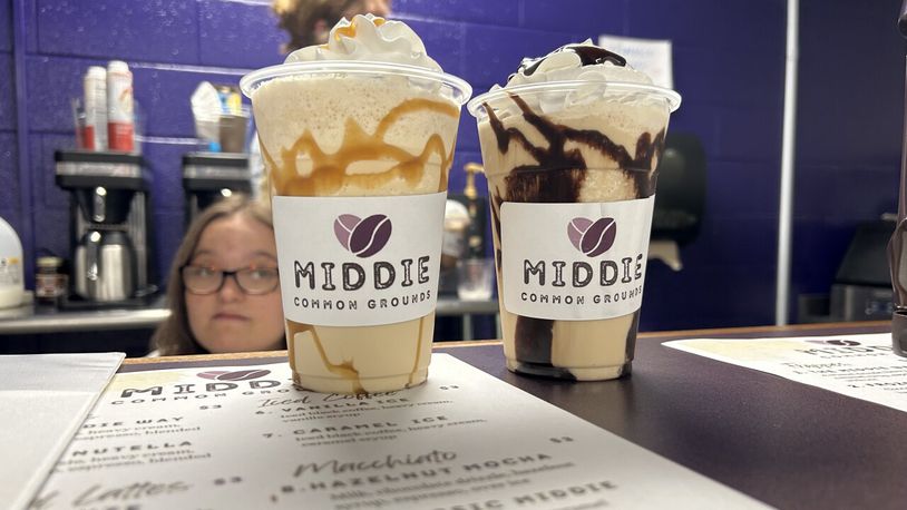 Students at Middletown High School learn real-life job skills at the school's coffee shop, Middies Common Ground. CONTRIBUTED