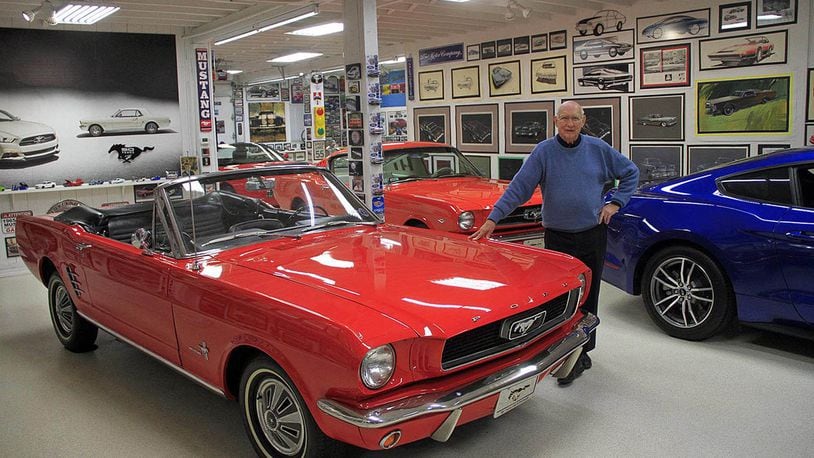Tipp City native Gale Halderman has been named grand marshal of the 12th annual Concours d’Elegance at Dayton History and will be at the event all day Sept. 16. It was Halderman s pencil sketch in 1962 that made the final cut and became the design for the legendary Ford Mustang, which has now sold more than 8 million cars among six design generations. Contributed photo