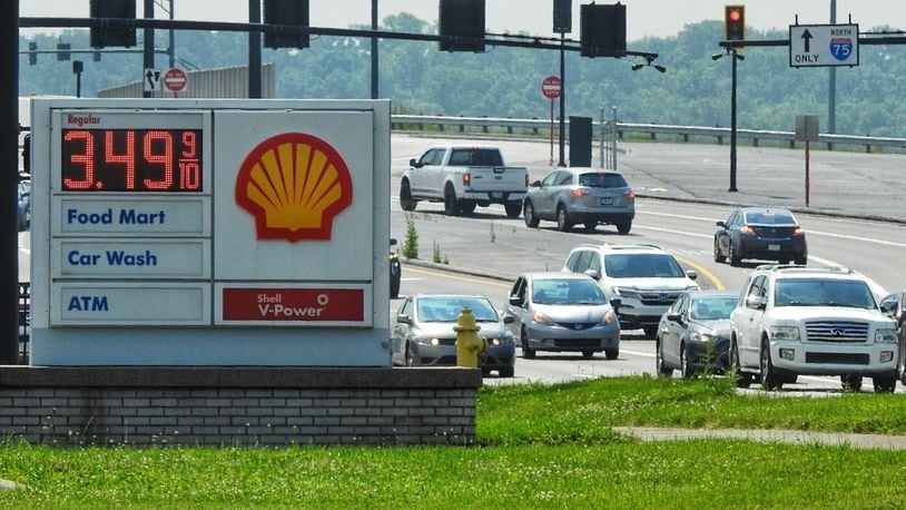 Gas was near $3.50 per gallon on Wednesday, July 7, 2021 on Union Centre Boulevard in West Chester Twp. NICK GRAHAM / STAFF