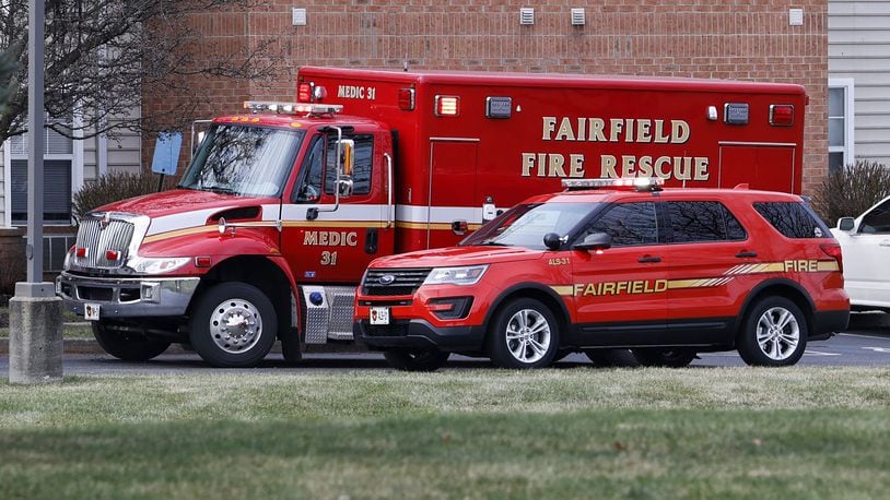 Fairfield City Council is considering placing a levy on the May 3 primary ballot, but the type, size and length of the ballot have not been decided. The levy is needed because of budget increases due to added overtime costs which were needed as the department is having a difficult time finding and retaining part-time firefighters. Pictured is the Fairfield Fire Department responding to a medical call at The Waterford at Fairfield senior living community Wednesday, Jan. 12, 2022 in Fairfield. NICK GRAHAM / STAFF