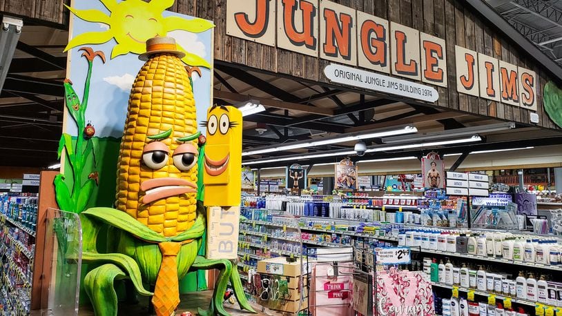 Jungle Jim's International Market in Fairfield has decor designed to get your attention in every department. Keep an eye out for unique decorations, signage, and food items as you walk through the store. NICK GRAHAM/STAFF