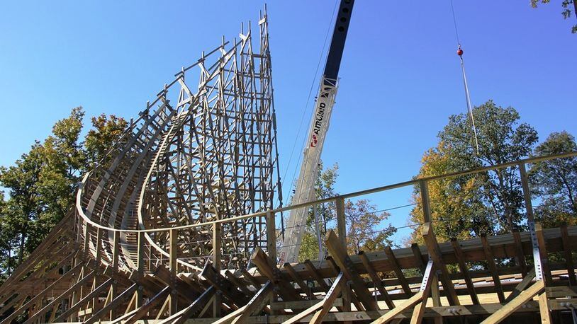 Construction on the new Mystic Timbers roller coaster at Kings Island. CONTRIBUTED