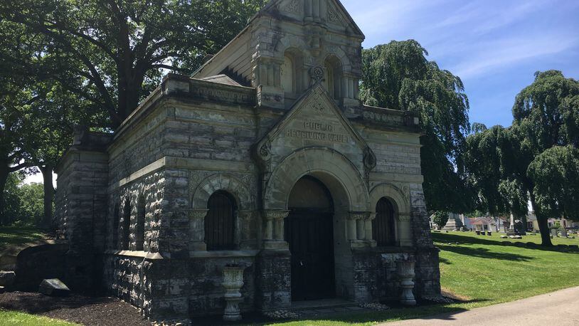 Here is the Public Receiving Vault at Greenwood Cemetery in Hamilton, which is located near the World War I section. The cemetery hopes to restore the inside of the building, constructed in 1892, which was a beautiful site for funeral services. MIKE RUTLEDGE/STAFF
