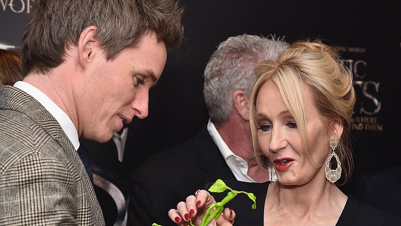 NEW YORK, NY - NOVEMBER 10:  J. K. Rowling and Eddie Redmayne attend the "Fantastic Beasts And Where To Find Them" World Premiere at Alice Tully Hall, Lincoln Center on November 10, 2016 in New York City.  (Photo by Michael Loccisano/Getty Images)