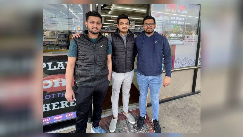 The Ameristop Food Mart is under new ownership. Kush Patel has invested into changing the image and expanding the selection and offerings at the Eaton Avenue convenience store. Pictured, from left, is Aryan Chaudhari, Kush Patel and Mit Patel. MICHAEL D. PITMAN/STAFF