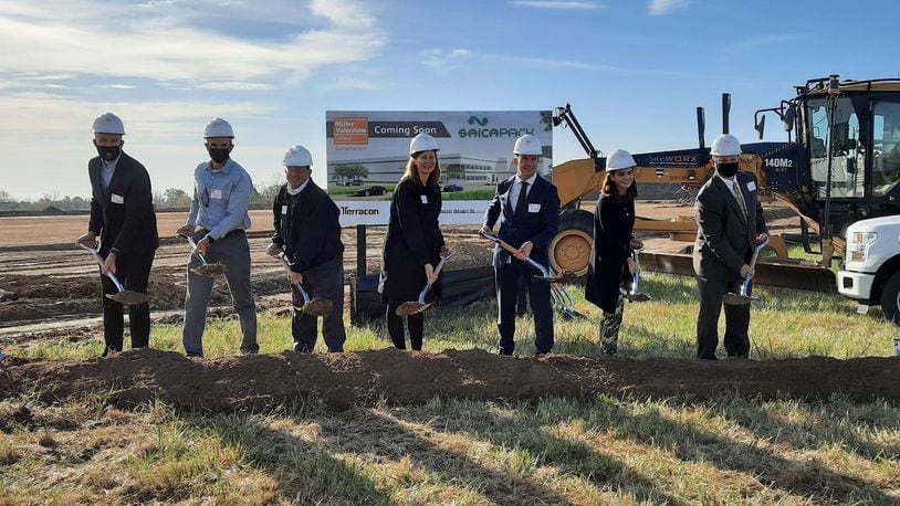 Officials held a groundbreaking on Wednesday, Oct. 14, 2020 in Hamilton for the first U.S. site of Saica Group. The 350,000 square-foot plant will manufacture corrugated packaging. The project marks Spanish company Saica’s expansion into the U.S. market, and represents a $72-million investment. CONTRIBUTED