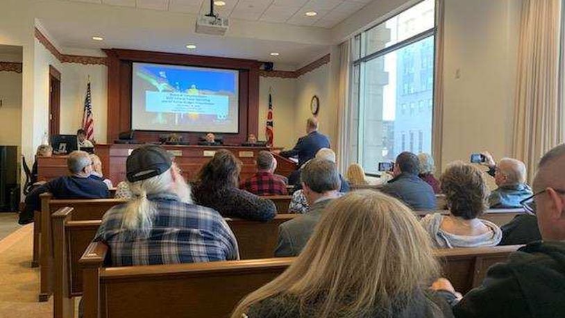 Several Ross Twp. residents attended the Butler County commissioners' meeting Monday, Dec. 13 to protest the $353 million Burns farm development. CONTRIBUTED