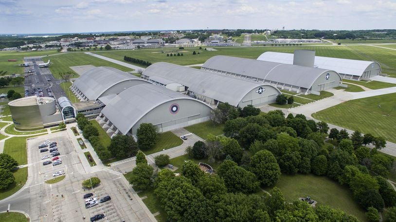A 2016 aerial view of the National Museum of the U.S. Air Force. (U.S. Air Force photo by Jim Copes)