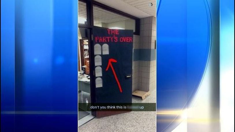 Parents and students were outraged over an anti-alcohol, drugs display at the school. (Photo: WPXI.com)