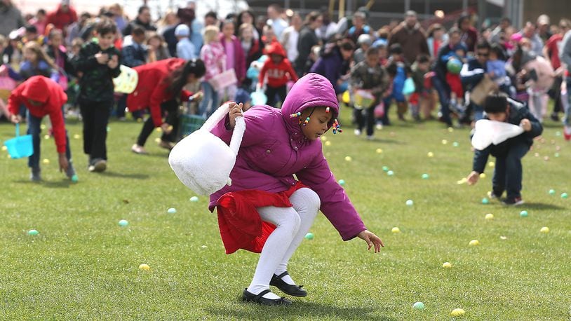 More than a dozen venues are hosting Easter Egg Hunts beginning today and going through next  weekend. Bill Lackey/Staff