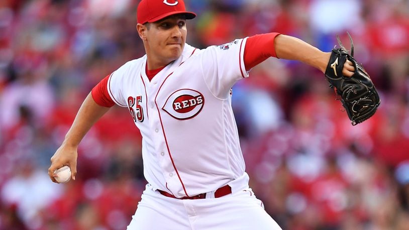 CINCINNATI, OH - AUGUST 9: Asher Wojciechowski #65 of the Cincinnati Reds pitches in the second inning against the San Diego Padres at Great American Ball Park on August 9, 2017 in Cincinnati, Ohio. (Photo by Jamie Sabau/Getty Images)