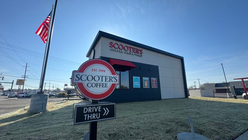 Scooter’s Coffee opened on Dec. 2, 2023, on Ohio 4 in Fairfield. The new coffee shop will have a grand opening celebration on Dec. 22. MICHAEL D. PITMAN/STAFF