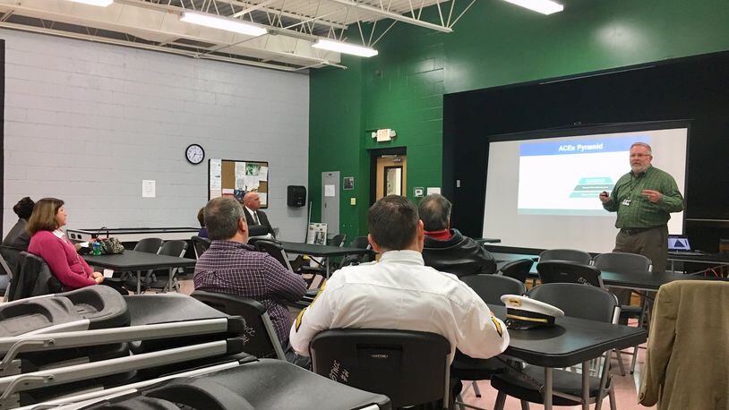 Hamilton Schools Superintendent Larry Knapp held the latest in a series of informational town hall meetings Tuesday evening to answer questions about the proposed 10-year, 1.5-mill school security tax on the Nov. 6 ballot.