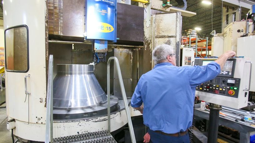 Jeff Sullivan machines parts at Western States Machine Company in Fairfield, Thursday, July 20, 2017. Western States, which recently celebrated its 100th anniversary, is an international provider of technologically advanced centrifuges. GREG LYNCH / STAFF